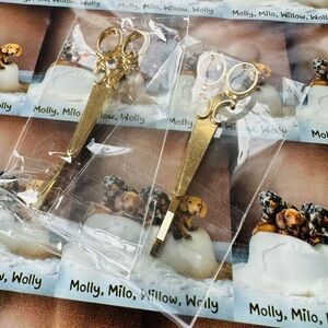 New Set of 2 Gold & Silver Scissors Hair Pins